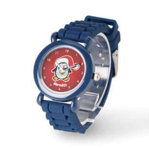 Schattigee Santa Claus Penguin Cartoon Horloge