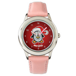 Schattigee Santa Claus Penguin Cartoon Horloge