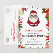 Schattigee Santa Claus Poinsettia | Kerstfeest Briefkaart (Voorkant / Achterkant)