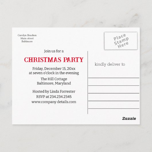 Schattigee Santa Claus Poinsettia | Kerstfeest Briefkaart (Achterkant)