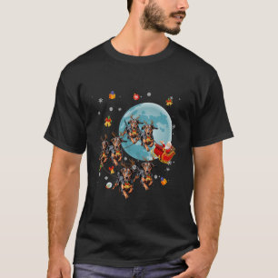 Schattigee Santa Claus Riding Teckel Hond Vrouwen  T-shirt
