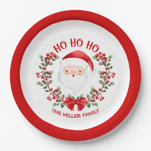 Schattigee Santa Claus Rode Naam Kerst Papier Bord (Voorkant)