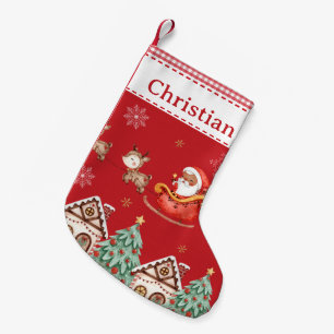 Schattigee Santa Claus Sleigh Reindeer Gingerbread Kleine Kerstsok