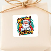 Schattigee Santa Claus speciale levering Vierkante Sticker