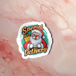 Schattigee Santa Claus speciale levering Vinyl Sticker