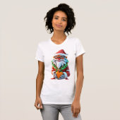 Schattigee Santa Claus T-shirts voor dames (Voorkant volledig)