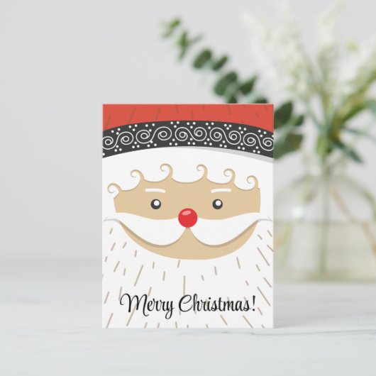 Schattigee  Santa Clause Face Briefkaart (Staand voorkant)