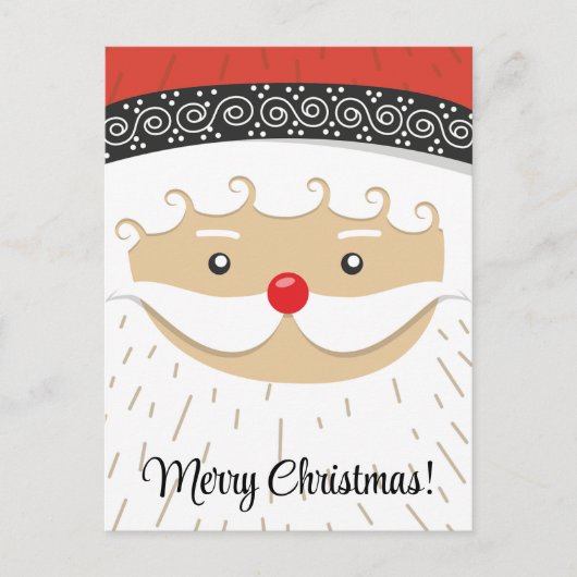 Schattigee Santa Clause Face Briefkaart (Voorkant)