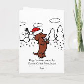 Schattigee Santa Dachshund kerst Kaarten (Achterkant)