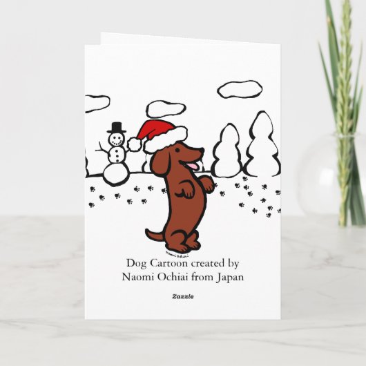 Schattigee Santa Dachshund kerst Kaarten (Achterkant)
