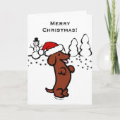 Schattigee Santa Dachshund kerst Kaarten (Voorkant)