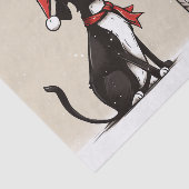 Schattigee Santa Dog en Cat Merry en Bright Christ Tissuepapier (Detail)