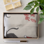 Schattigee Santa Dog en Cat Merry en Bright Christ Tissuepapier (Geschenk)