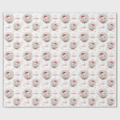 Schattigee Santa Elephant Red White Boy Naam Kerst Cadeaupapier (Vlak)