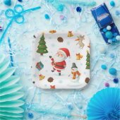 Schattigee Santa en Christmas Event Paper Borden Papieren Bordje (Feest)