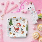 Schattigee Santa en Christmas Event Paper Borden Papieren Bordje (Feest)