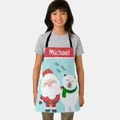 Schattigee Santa en Polar Beer Gepersonaliseerde K Schort (Insitu)