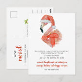 Schattigee Santa Flamingo We hebben vakantie verhu Briefkaart (Voorkant / Achterkant)