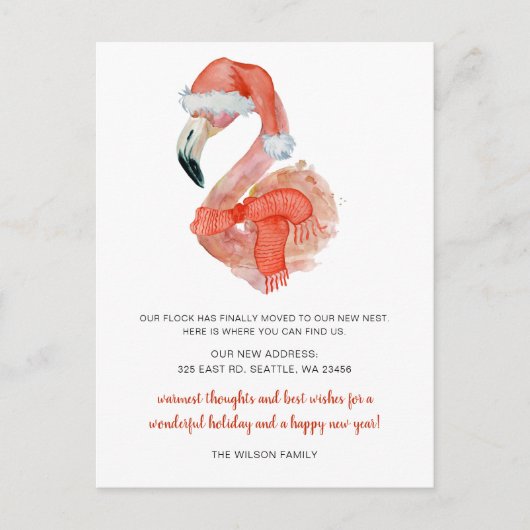 Schattigee Santa Flamingo We hebben vakantie verhu Briefkaart (Voorkant)