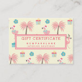 Schattigee Santa Flamingo's - Kerstcadeaubon Visitekaartje (Voorkant)