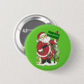 Schattigee Santa Furry Animals Vrolijk Kerstfeest Ronde Button 5,7 Cm (Voorkant /achterkant)