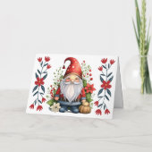 Schattigee Santa Gnome & Florals Blank Christmas K Feestdagen Kaart (Achterkant)