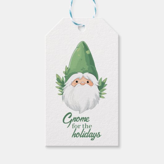 Schattigee Santa Gnome voor de Feestdagen Cadeaulabel (Voorkant)