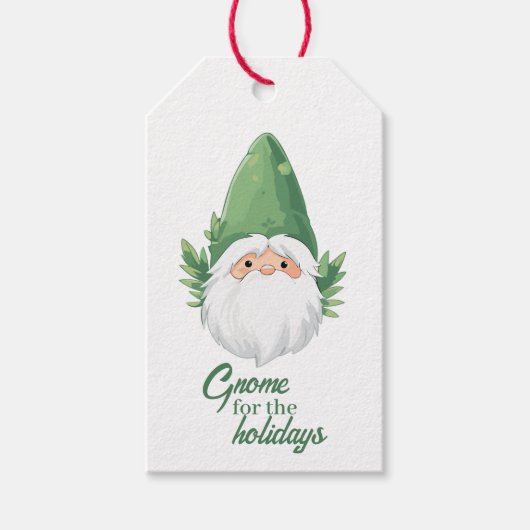 Schattigee Santa Gnome voor de Feestdagen Cadeaulabel (Voorkant)