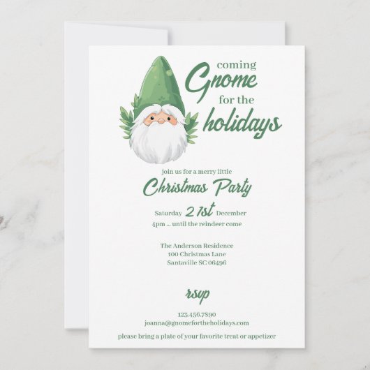 Schattigee Santa Gnome voor de Feestdagen Feestdagenkaart (Voorkant)