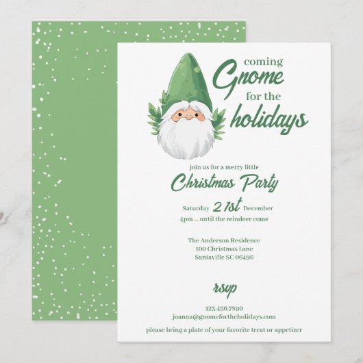 Schattigee Santa Gnome voor de Feestdagen Feestdagenkaart (Voorkant / Achterkant)