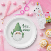 Schattigee Santa Gnome voor de Feestdagen Papieren Bordje (Feest)