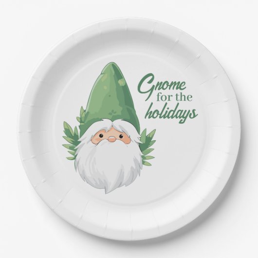 Schattigee Santa Gnome voor de Feestdagen Papieren Bordje (Voorkant)