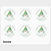 Schattigee Santa Gnome voor de Feestdagen Ronde Sticker (Vel)