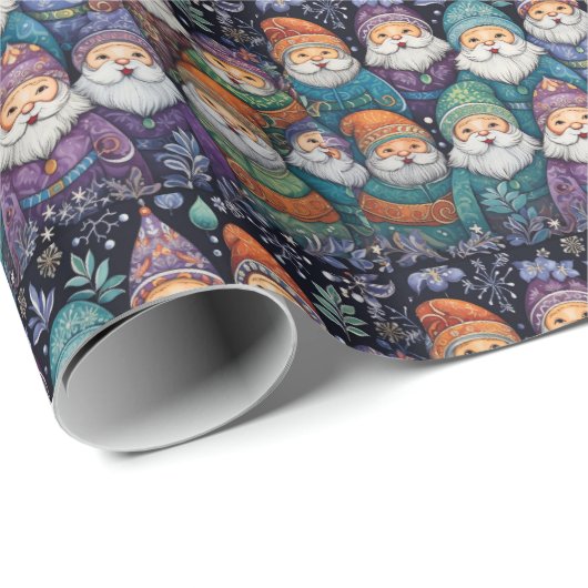 Schattigee Santa Gnomes Cadeaupapier (Rol Hoek)