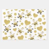 Schattigee Santa Gold Hearts Inpakpapier Vel (Voorkant)
