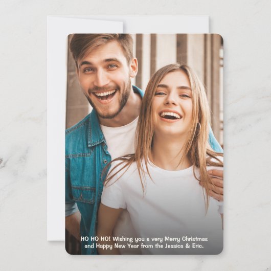 Schattigee Santa Graphic Kerst Foto Feestdagenkaart (Achterkant)