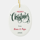 Schattigee Santa Hat Baby Panda Beer Kerst Keramisch Ornament (Achterkant)