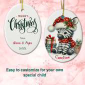 Schattigee Santa Hat Baby Zebra Kerst Keramisch Ornament