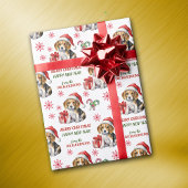 Schattigee Santa Hat Beagle Puppy Kerstmis Cadeaupapier