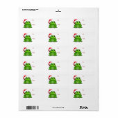 Schattigee Santa Hat Froggy - Kerstcadeau labels (Full Sheet)