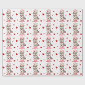 Schattigee Santa Hat Husky Puppy Kinder Kerst Cadeaupapier (Vlak)