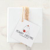 Schattigee Santa Hat Kat met Ornament Kerstvakanti Bedankjes Labels (In situ)