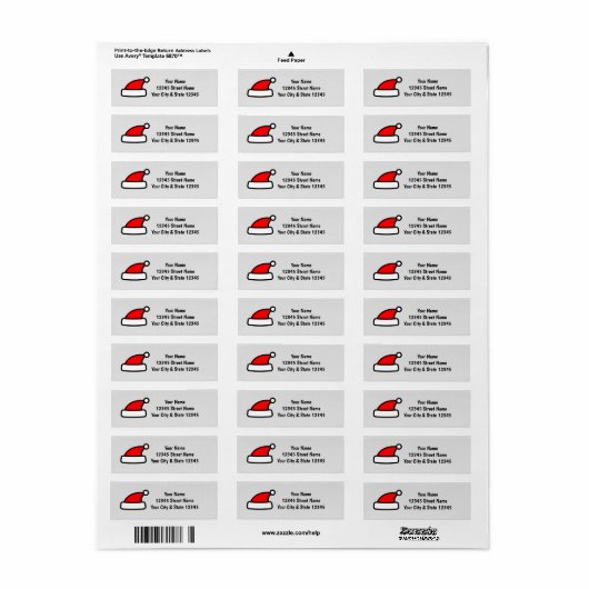 Schattigee Santa hat kerst retour adreslabels Etiket