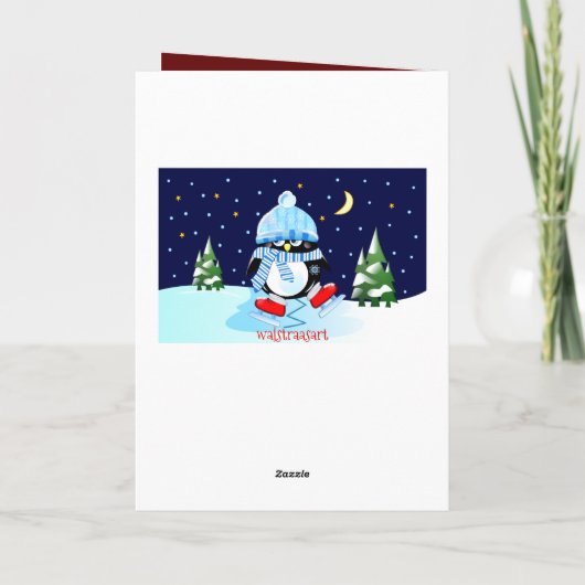 Schattigee Santa hat Owl & aangepaste tekst Feestdagen Kaart (Achterkant)