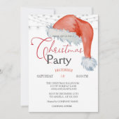 Schattigee Santa Hat String Lights Kerstbedrijf Kaart (Voorkant)