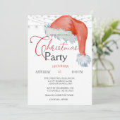 Schattigee Santa Hat String Lights Kerstbedrijf Kaart (Staand voorkant)