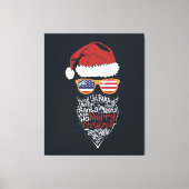 Schattigee Santa Hat USA Flag Zonnebril en Kerst Canvas Afdruk (Voorkant)