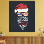 Schattigee Santa Hat USA Flag Zonnebril en Kerst Canvas Afdruk (Insitu (Woonkamer))