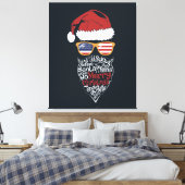 Schattigee Santa Hat USA Flag Zonnebril en Kerst Canvas Afdruk (Insitu (Slaapkamer))