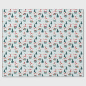 Schattigee Santa Hat White Mice Christmas Cadeaupapier (Vlak)